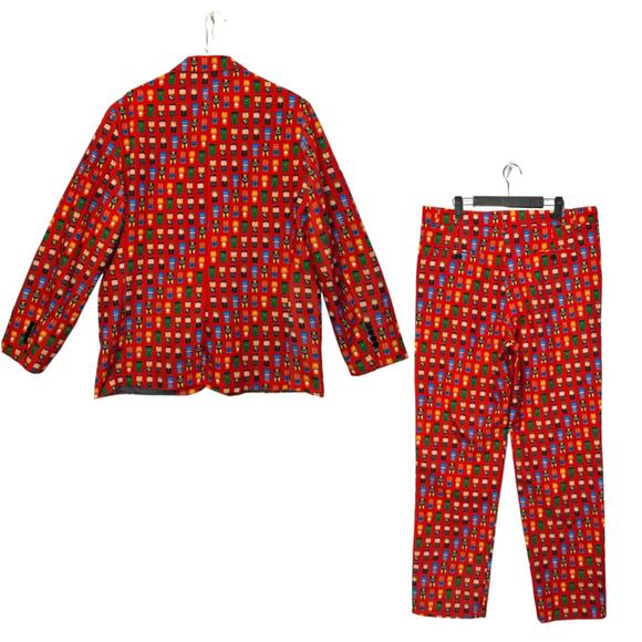 You Look Ugly Today Marvel Mini Figures Holiday Suit Mens Sz L Red Fun Christmas - Picture 2 of 7